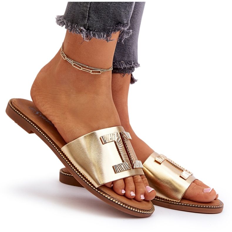 Seastar Naisten varvastossut kullanvärisillä koristeilla kultainen 4