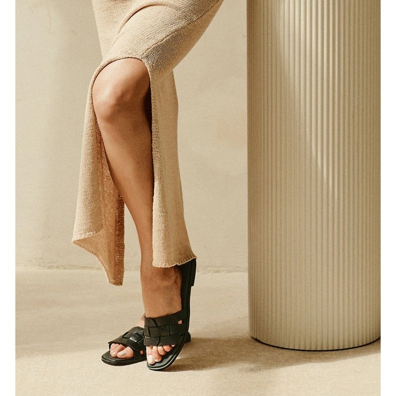 Marco Shoes Punotut sandaalit musta 1