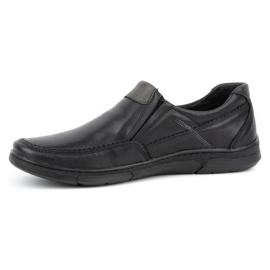 Olivier Miesten nahkaiset slip-on kengät 62K mustat 1