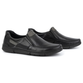 Olivier Miesten nahkaiset slip-on kengät 62K mustat 2