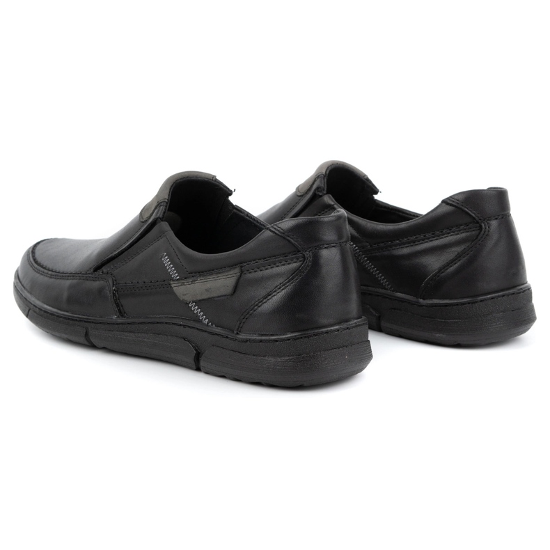 Olivier Miesten nahkaiset slip-on kengät 62K mustat 4