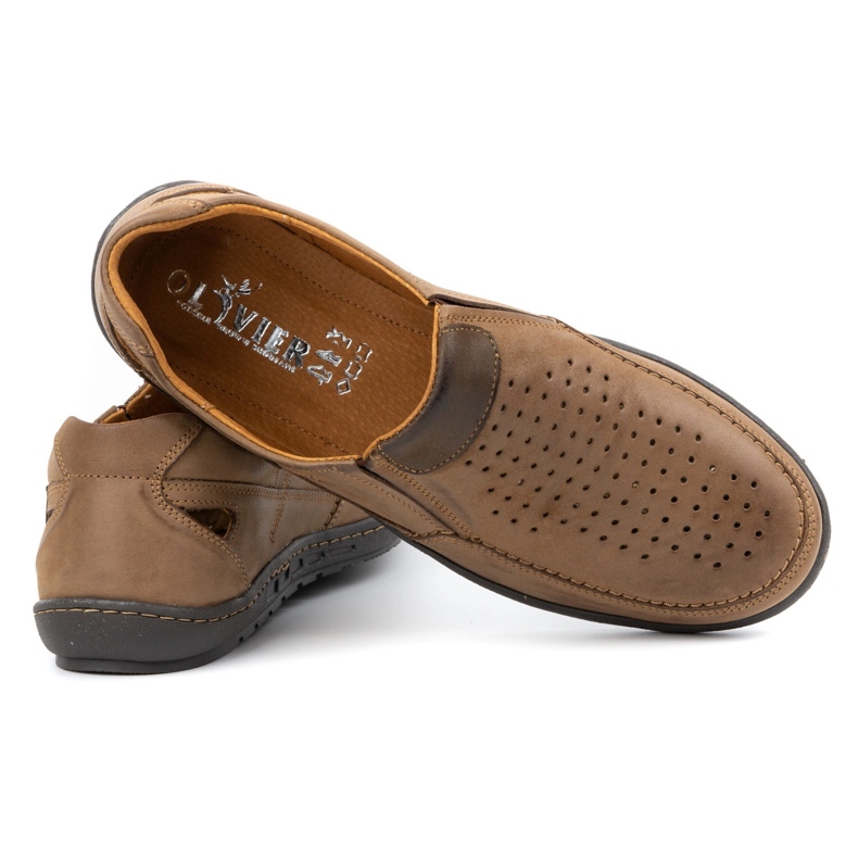 Olivier Miesten nahkakenkä kesäksi 602 ruskea 3