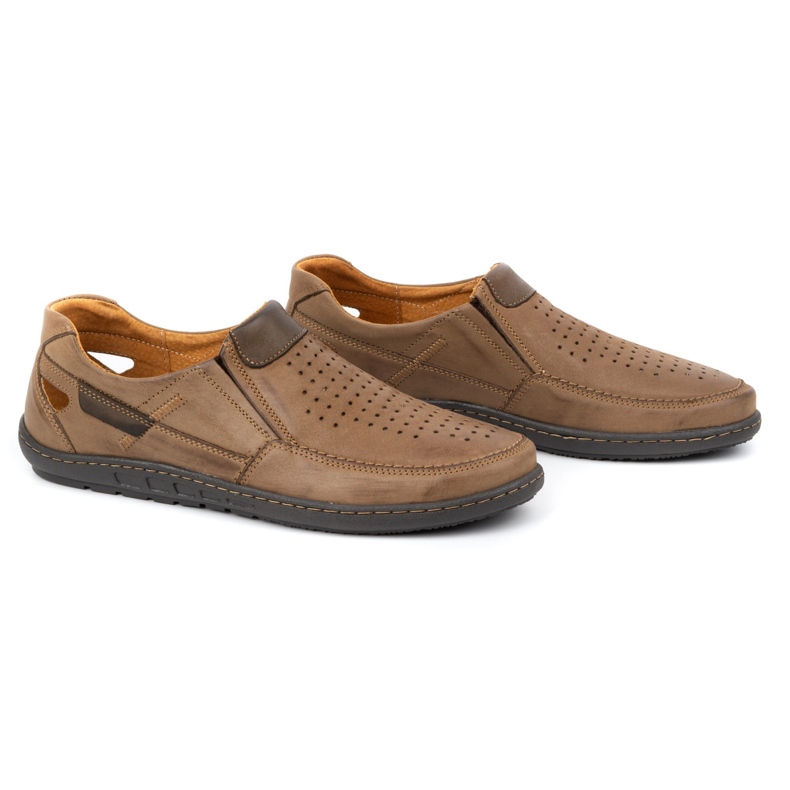 Olivier Miesten nahkakenkä kesäksi 602 ruskea 2