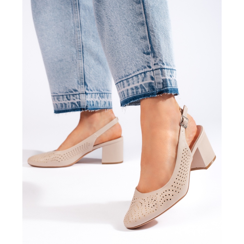 Sergio Leonen harjakattoiset korkokengät beige 1