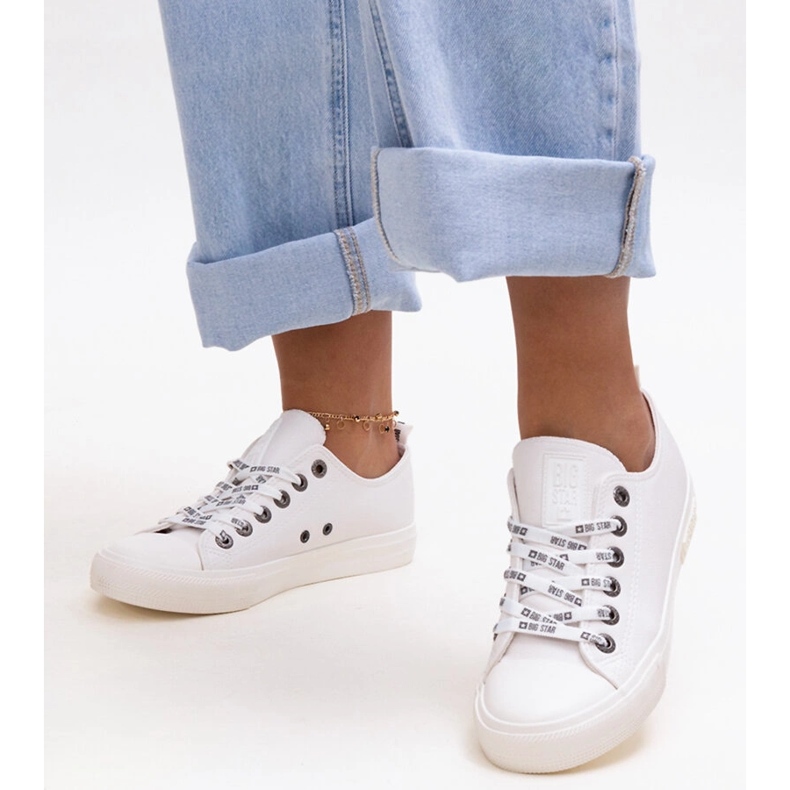 Valkoiset eko-nahkaiset lenkkarit Big Star KK274105 valkoinen 1