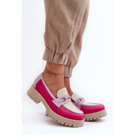 Zazoo 3475 naisten nahkaiset mokasiinit, beige monivärinen 2