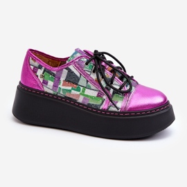 Naisten nahkalenkkarit Maciejka 06479-15 Fuchsia vaaleanpunainen 1