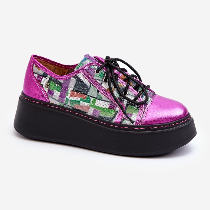 Naisten nahkalenkkarit Maciejka 06479-15 Fuchsia vaaleanpunainen 1