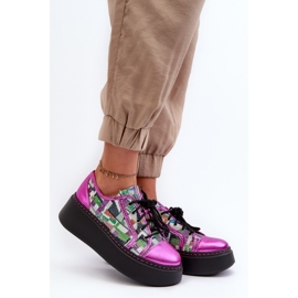 Naisten nahkalenkkarit Maciejka 06479-15 Fuchsia vaaleanpunainen 2