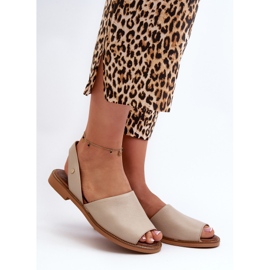 Zazoo 40327 nahkasandaalit, beige 2