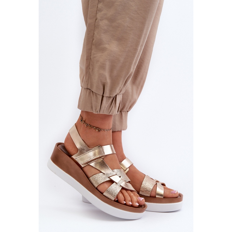 Zazoo 40397 Naisten nahkasandaalit, kulta kultainen 2