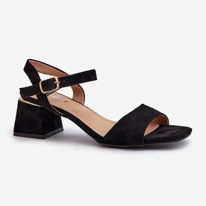 Naisten sandaalit Eco Suede Blockissa, musta Leisha 1