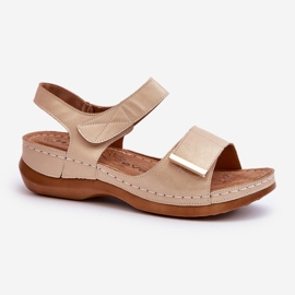 Mukavat naisten sandaalit tarranauhalla, beige Iphiope 7