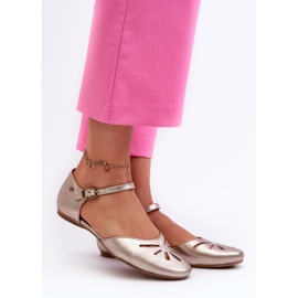 Naisten nahkasandaalit Maciejka 06641-25 Kulta kultainen 2