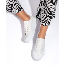 Naisten valkoiset alustalenkkarit valkoinen 2