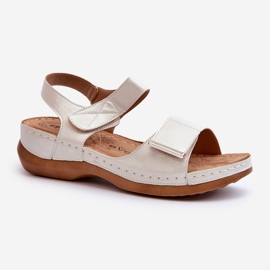 Evento Mukavat naisten sandaalit tarranauhalla, beige Iphiope hopea 1