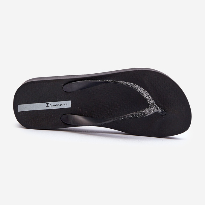 Naisten varvastossut kimaltelevalla hihnalla 83386 Ipanema Mesh Chic Plat Fem Musta 1
