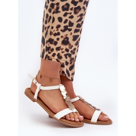 Naisten litteät sandaalit Eco-nahasta, valkoinen Jeritellia 1