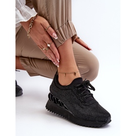 S.Barski Naisten kiilalenkkarit, koristeltu zirkoneilla D&amp;A MR38-377 musta 1