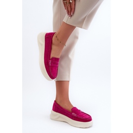 Mokkanahkaiset naisten mokasiinit Fuchsia Filidia vaaleanpunainen 8