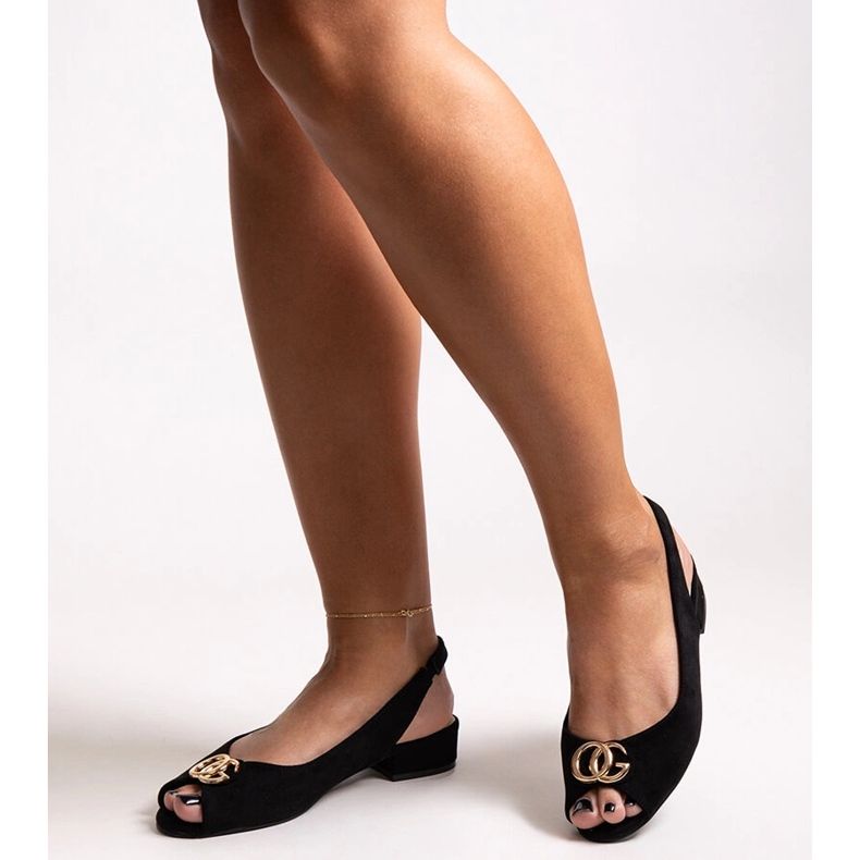 Wardan nahkaiset sisäpohjalliset sandaalit musta 1