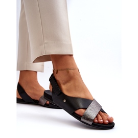 Zazoo 40141 Nahkasandaalit tarranauhalla, musta 4