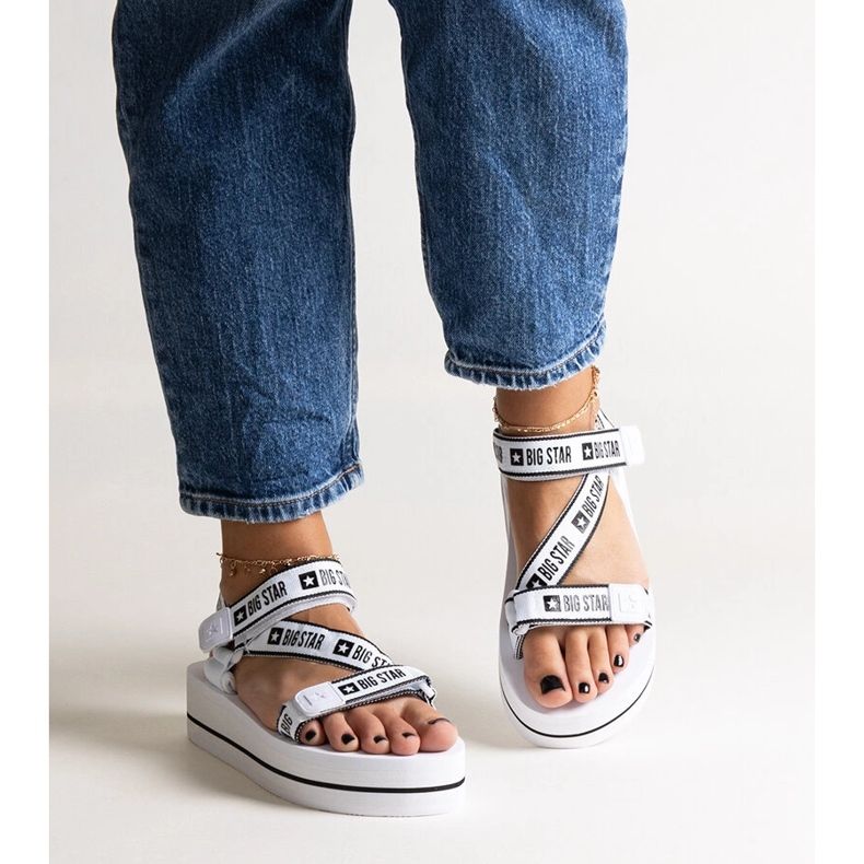 Valkoiset alustasandaalit Big Star NN274A526 valkoinen 1