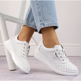 Vinceza W JAN274 valkoiset nahkaiset harjakattoiset kiilakengät valkoinen 1