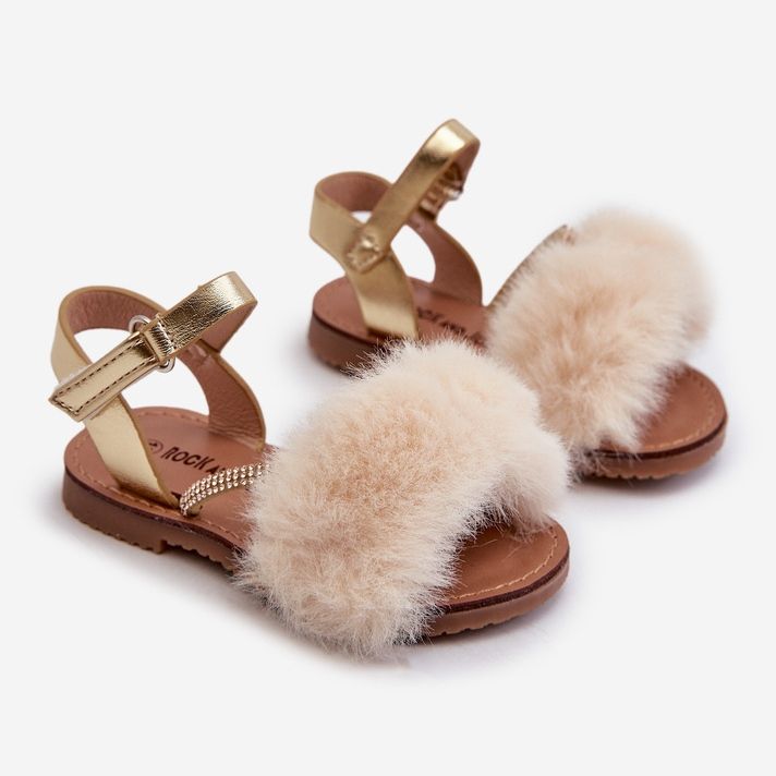 Lasten tarranauhasandaalit turkisella, kulta Rosavere kultainen 1