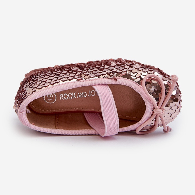 Paljeteilla koristetut lasten balerinakengät, vaaleanpunainen Weries 1