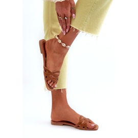 Litteä korko Eco-Leather Flip Flops Ruskea 6