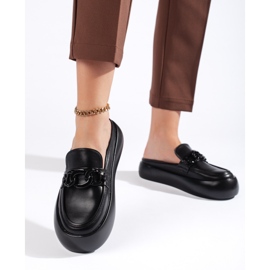 Suljetut, tyylikkäät mustat naisten varvastossut 1