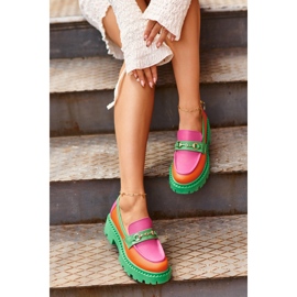 Zazoo 3476 naisten nahkaiset mokasiinit, vihreä monivärinen 2