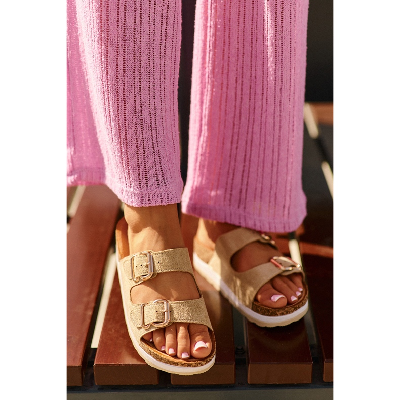 Naisten varvastossut soljet, beige Eco Suede Ursila 1