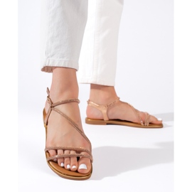 Naisten ruskeat kimaltelevat sandaalit 2