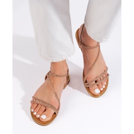 Naisten ruskeat kimaltelevat sandaalit 1