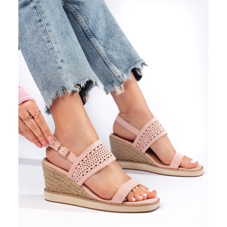 Vaaleanpunaiset naisten kiila sandaalit vaaleanpunainen 1