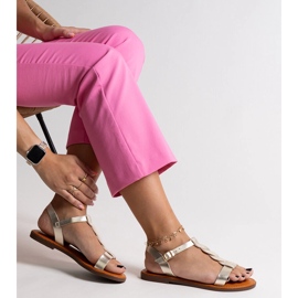 Amaranttikultaiset litteät sandaalit kultainen 1