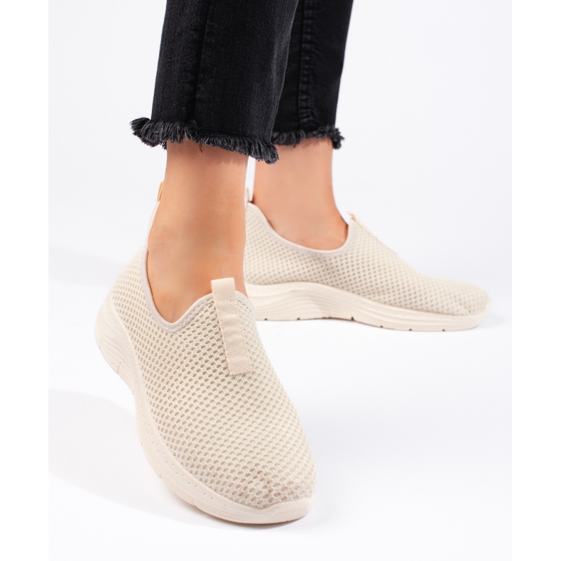 Beige tekstiili urheilukengät 1