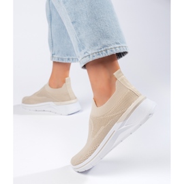 Beige tekstiili urheilukengät 2