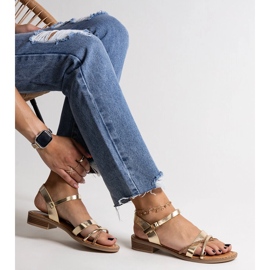 Kullanväriset korkeakorkoiset sandaalit Elanoria-kuutiozirkonioilla kultainen 1