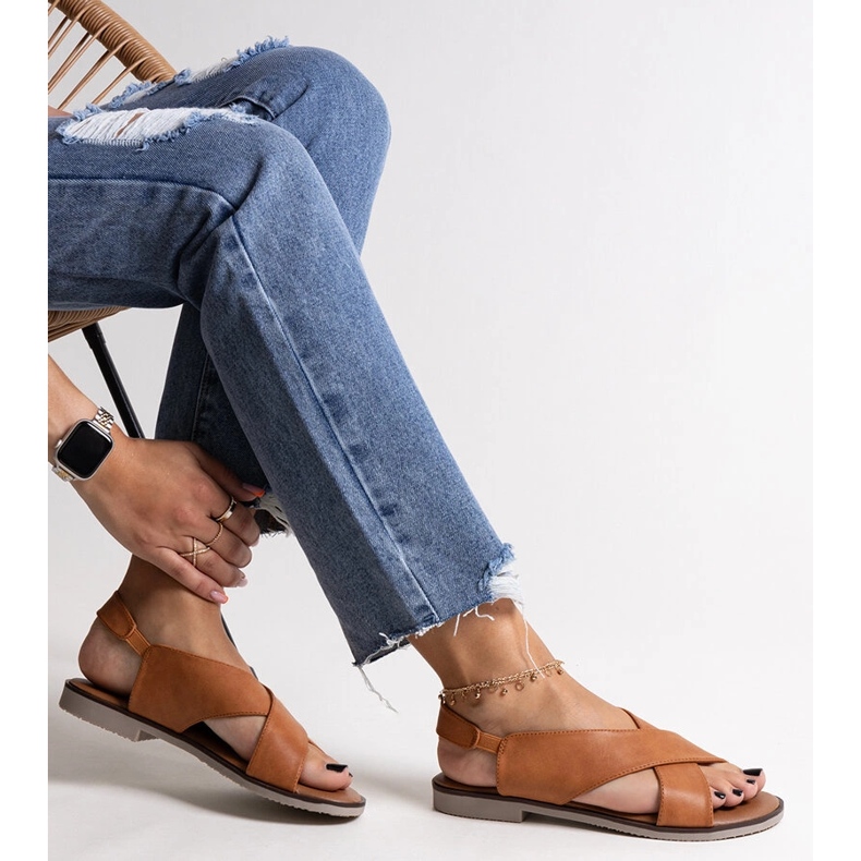 Duenna karamelliset litteät sandaalit ruskea 1