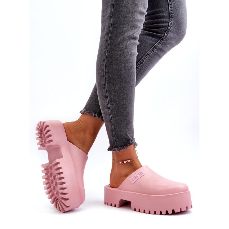 Naisten varvastossut massiivisella pohjalla Big Star NN274020 Pinkki vaaleanpunainen 4