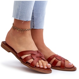 Evento Naisten varvastossut Eco-nahasta, ruskea 4