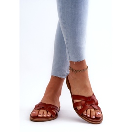 Evento Naisten varvastossut Eco-nahasta, ruskea 3