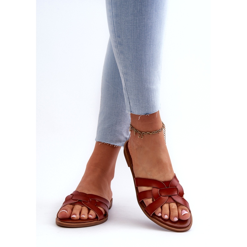 Evento Naisten varvastossut Eco-nahasta, ruskea 3