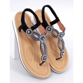 Harani Mustat flip-flop sandaalit zirkoneilla 1