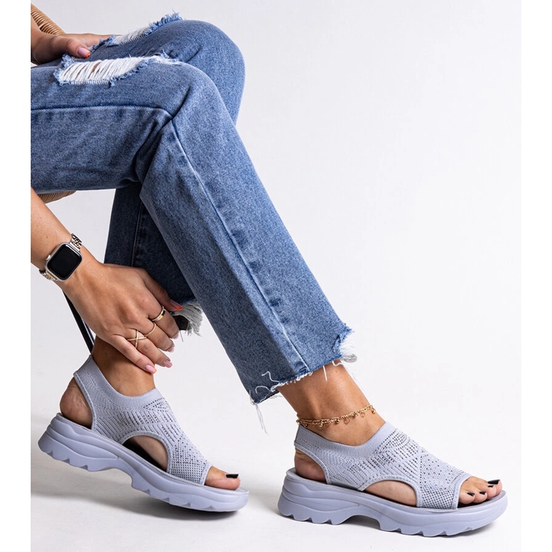 Harmaat kankaiset alustasandaalit Delmaren strassilla 1