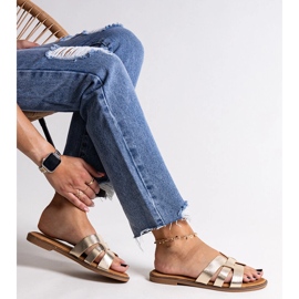 Kultaiset klassiset varvastossut Umayma-koristeella kultainen 1