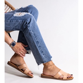 Kajetanan beigenväriset ekologiset nahkaiset varvastossut 1